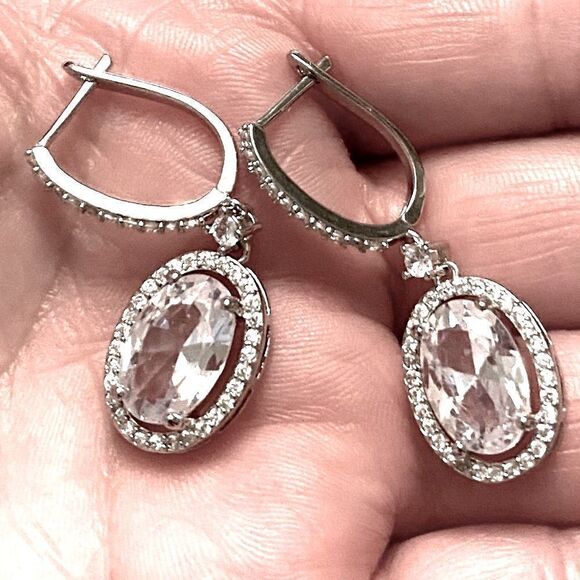 The Living Large Estate inspired round drop earrings 925 - Picture 2 of 12